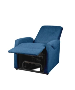 Poltrona massaggiante "siena" tessuto blu con recliner elettrico, 75x93x105 cm